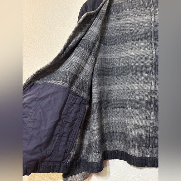 Eileen Fisher Indigo Chambray Denim Cloth Short Jacket M - Picture 6 of 8